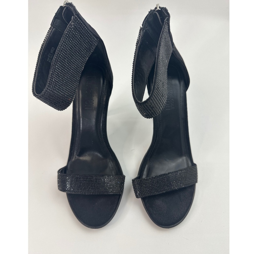 Kenneth Cole Reaction Heels Rhinestone Ankle Strap Stiletto Black 6.5 Sandals‎ - Picture 2 of 7